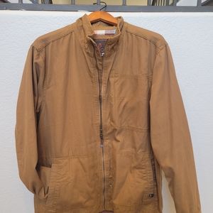 Prana men's medium weight jacket. Dark Tan. Size: XL